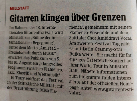 Foto des Zeitungsbericht. 